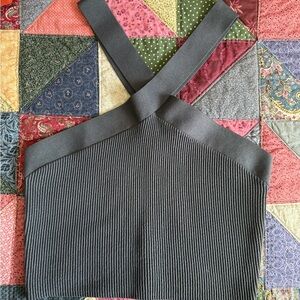 Quince Charcoal Ribbed Knit Top